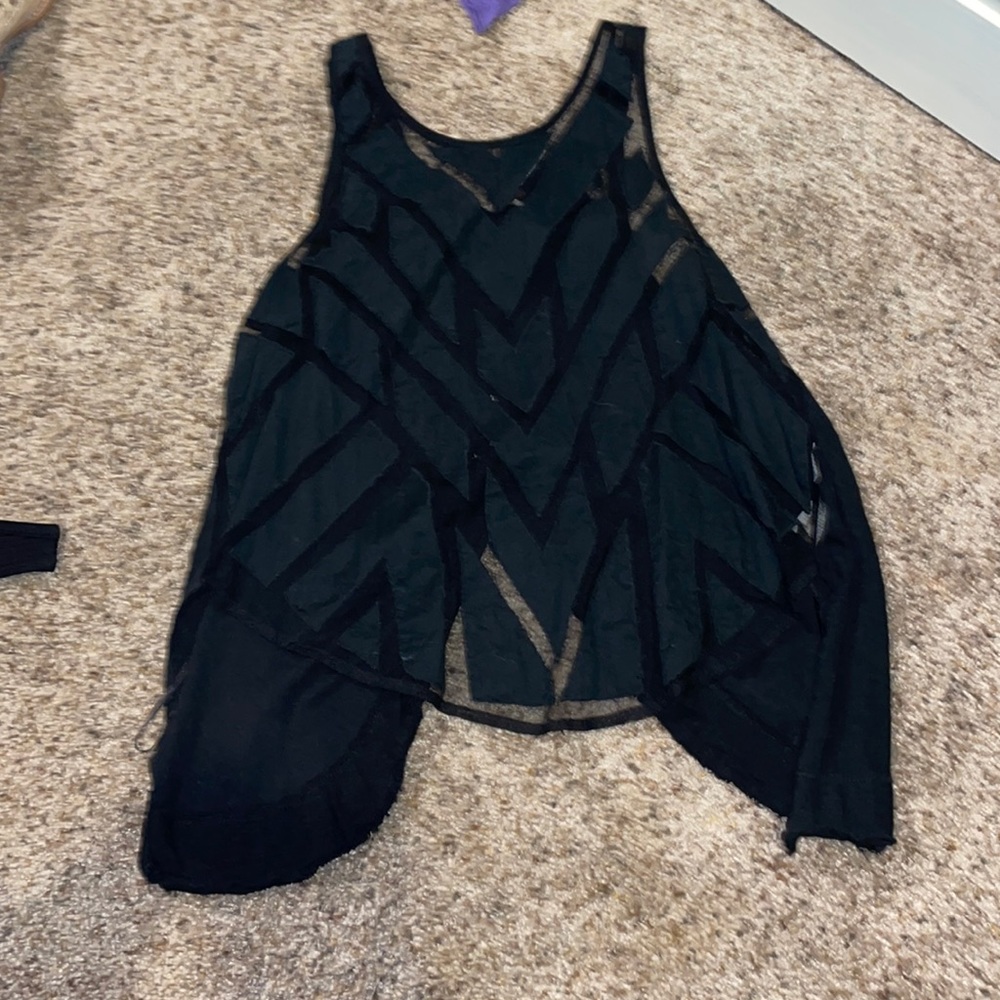 Free people patterned mesh tank XS